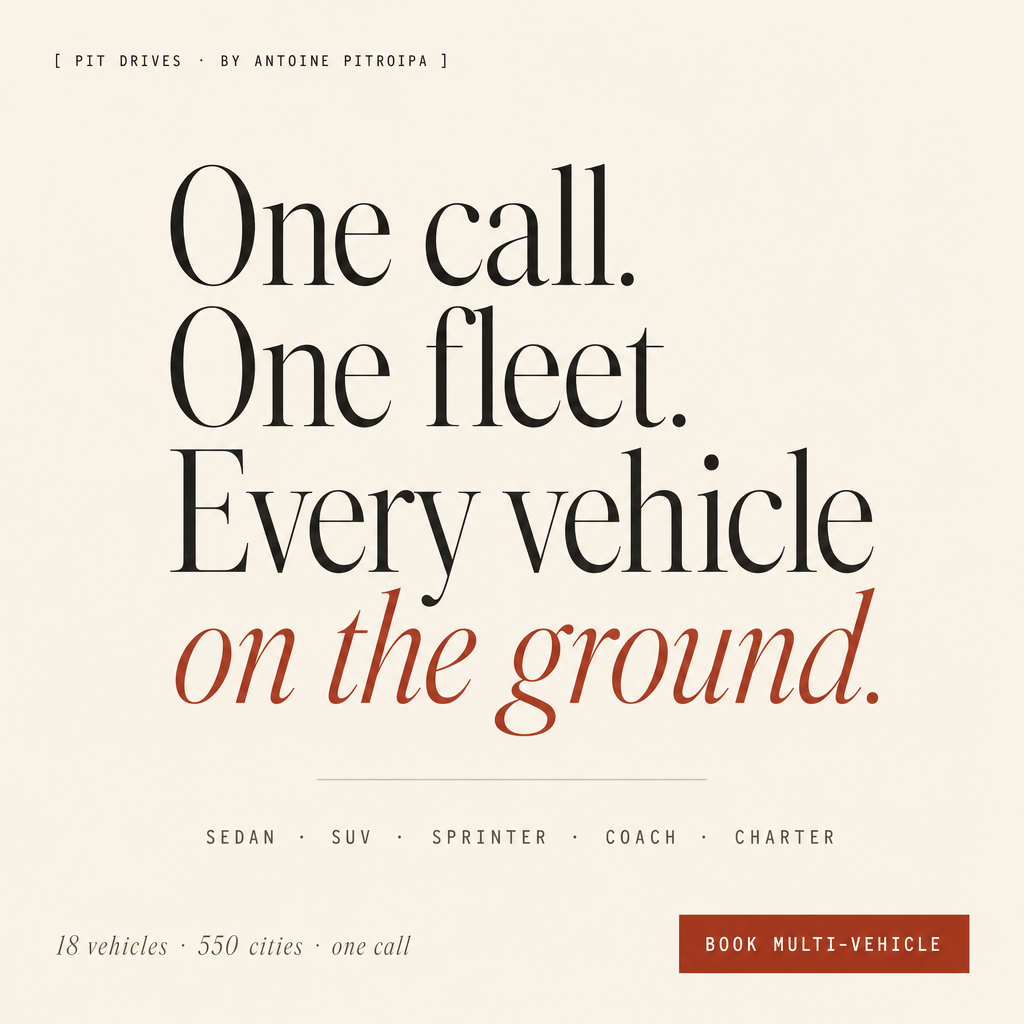 Concept A3 — Event Lead wedge — One call. One fleet. Every vehicle on the ground.